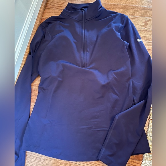 Nike Tops - Nike Pro Dri-Fit Mock Neck Half Zip Fleece Lined Running Shirt Purple Size M